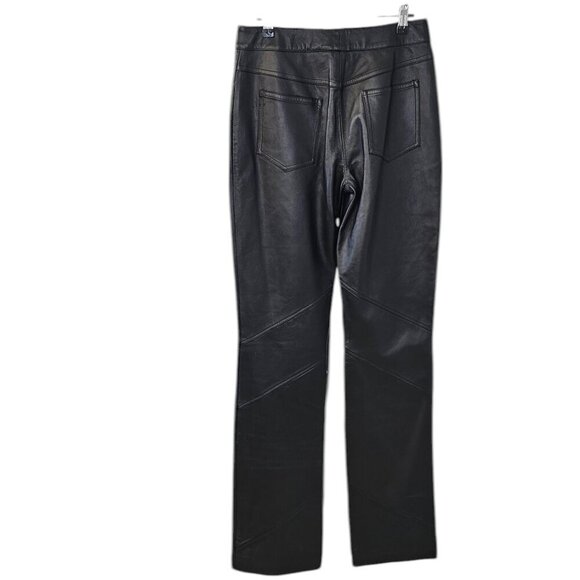 St. John Sport Vintage 100% Leather Straight Boot Pant, TALL INSEAM, Size 6, NWT - Picture 2 of 10